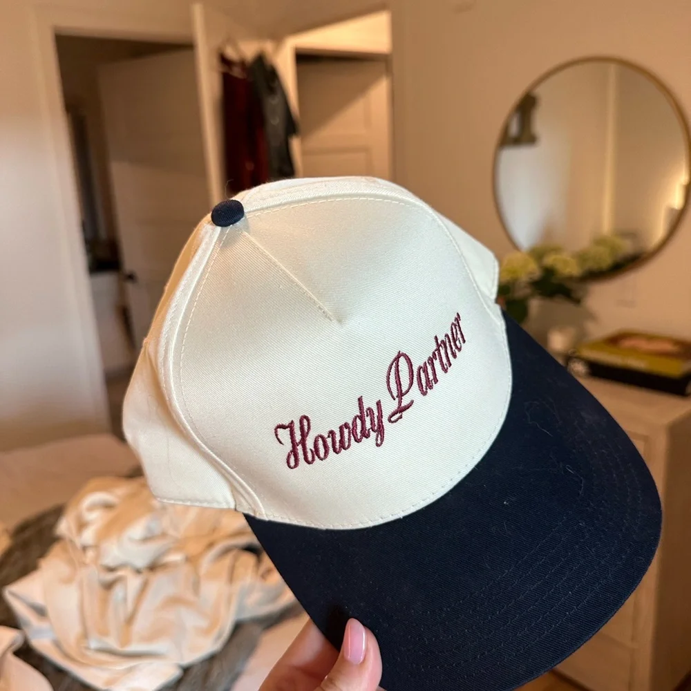 Howdy Partner Cream Trucker Hat